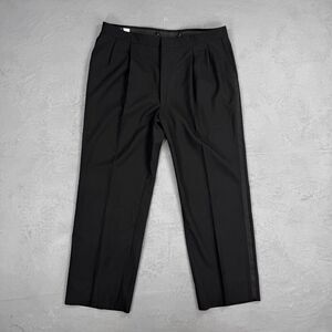 Vintage 1980s Huntington Pleated Tuxedo Pants w/ Satin Stripe Fit 38 x 29